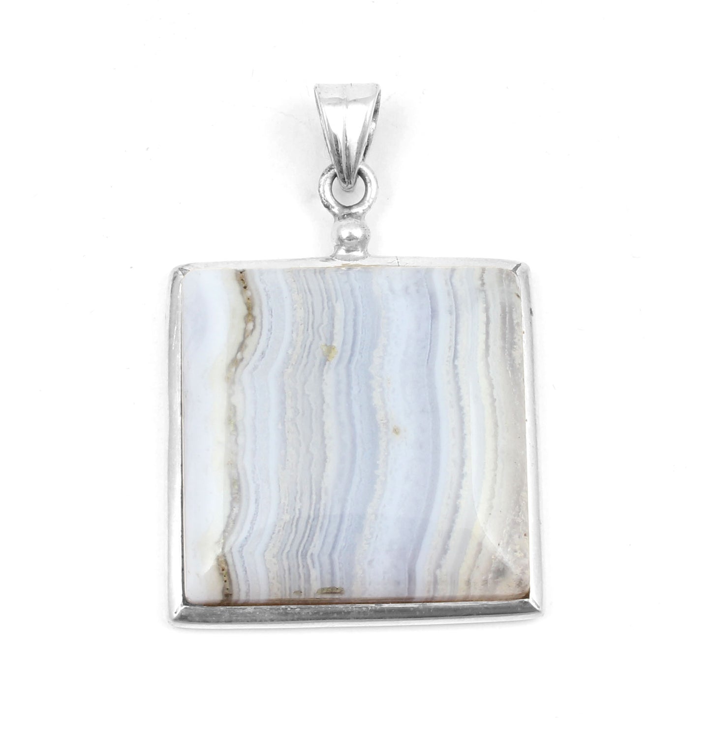 Blue Lace Agate  Sterling Silver Pendant