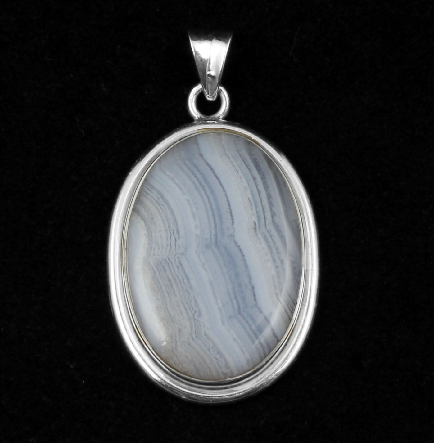 Blue Lace Agate Pendant Handmade 925 Sterling Silver Natural Gemstone Jewelry Gift For Her Women Silver Pendant