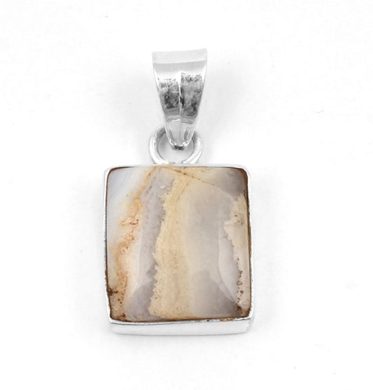 Blue Lace Agate  Sterling Silver Pendant