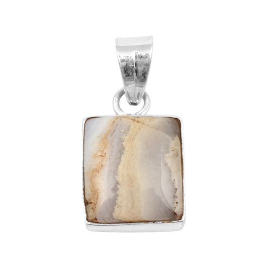 Natural Blue Lace Agate Pendant 925 Sterling Silver Pendant Blue Lace Agate Jewelry Gift For Her on Anniversary