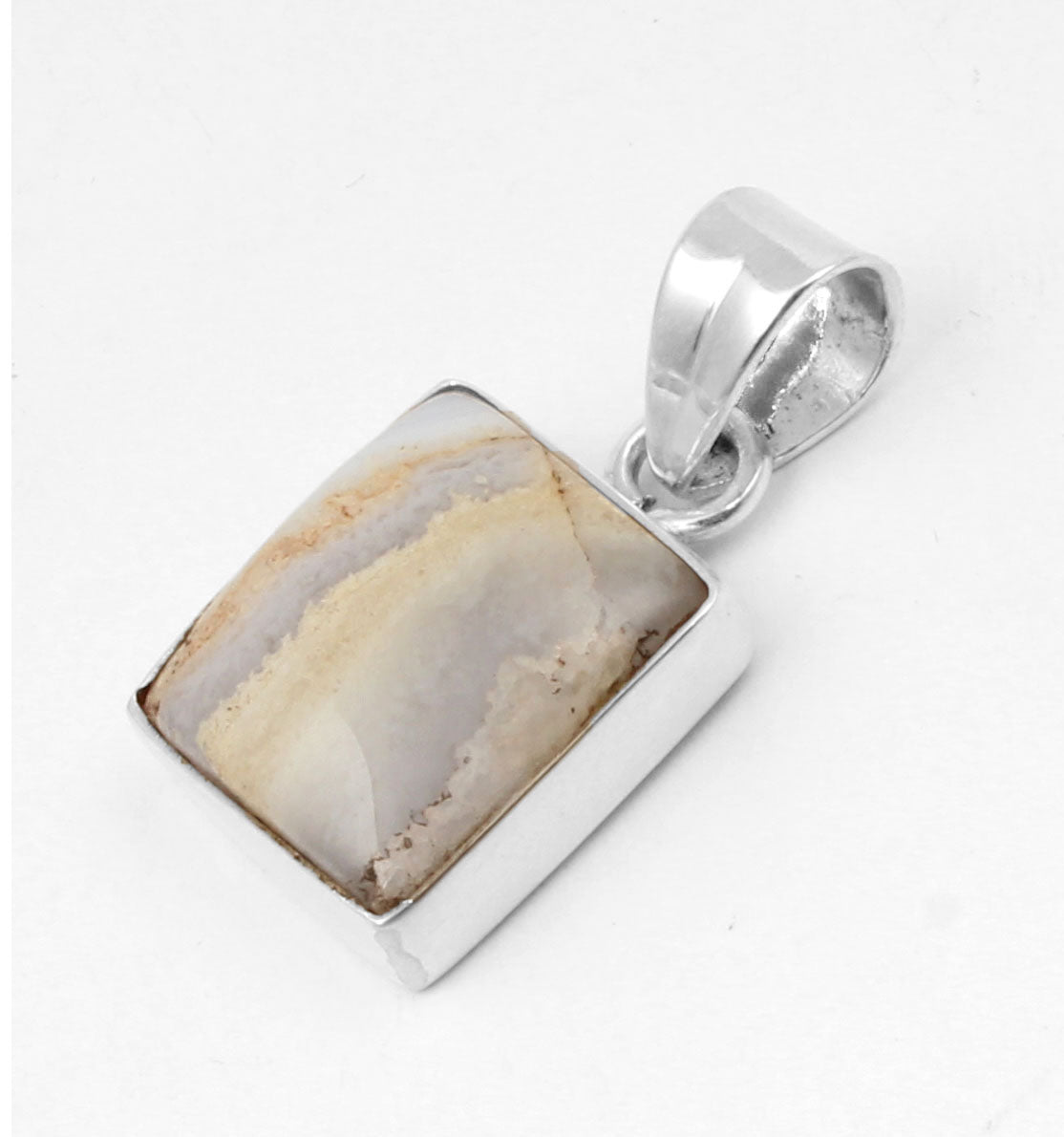 Natural Blue Lace Agate Pendant 925 Sterling Silver Pendant Blue Lace Agate Jewelry Gift For Her on Anniversary