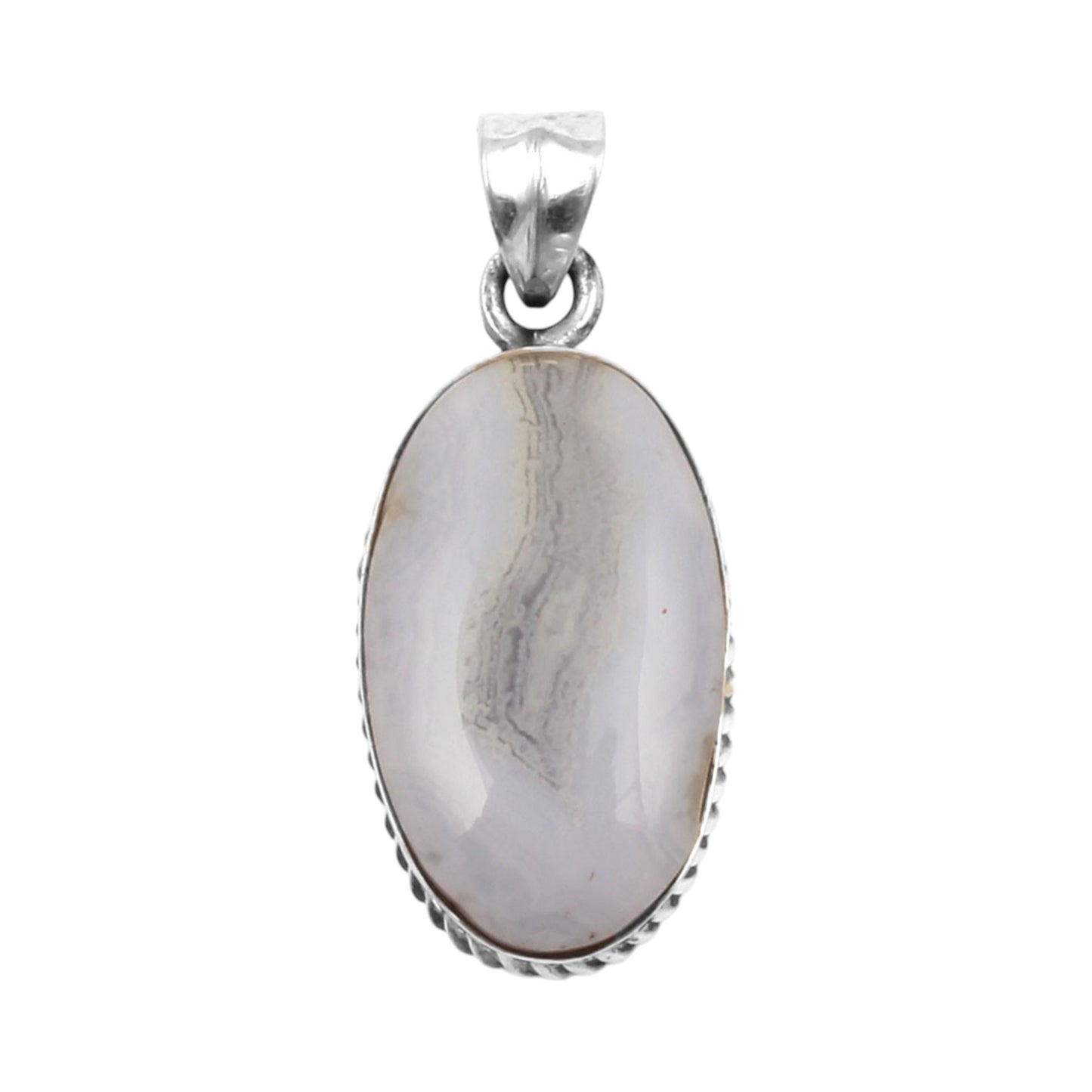 Blue Lace Agate Pendant 925 Sterling Silver Pendant Agate Stone Pendant Healing Stone Pendant Birthday Gift Jewelry