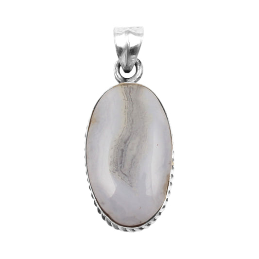 Blue Lace Agate Pendant 925 Sterling Silver Pendant Agate Stone Pendant Healing Stone Pendant Birthday Gift Jewelry