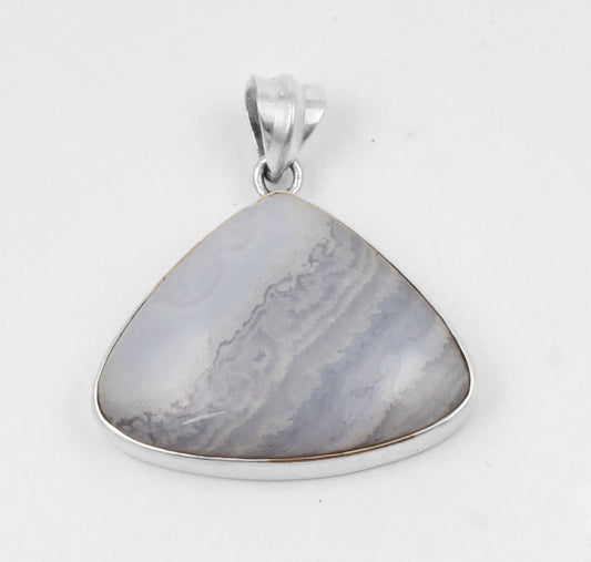 Blue Lace Agate  Sterling Silver Pendant