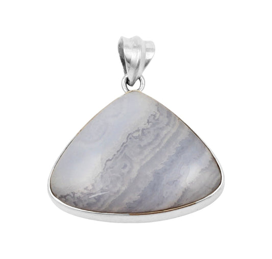 Blue Lace Agate Pendant Handmade 925 Sterling Silver Natural Gemstone Pendant Silver Jewelry
