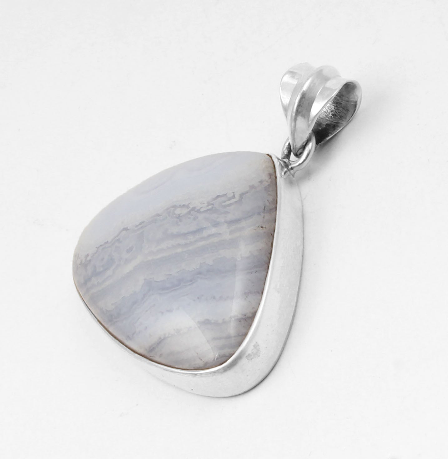 Blue Lace Agate Pendant Handmade 925 Sterling Silver Natural Gemstone Pendant Silver Jewelry