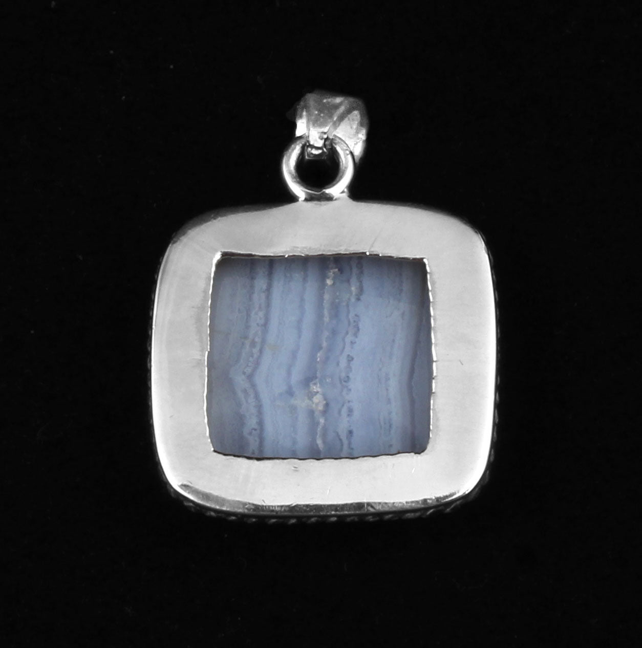 Blue Lace Agate  Sterling Silver Pendant