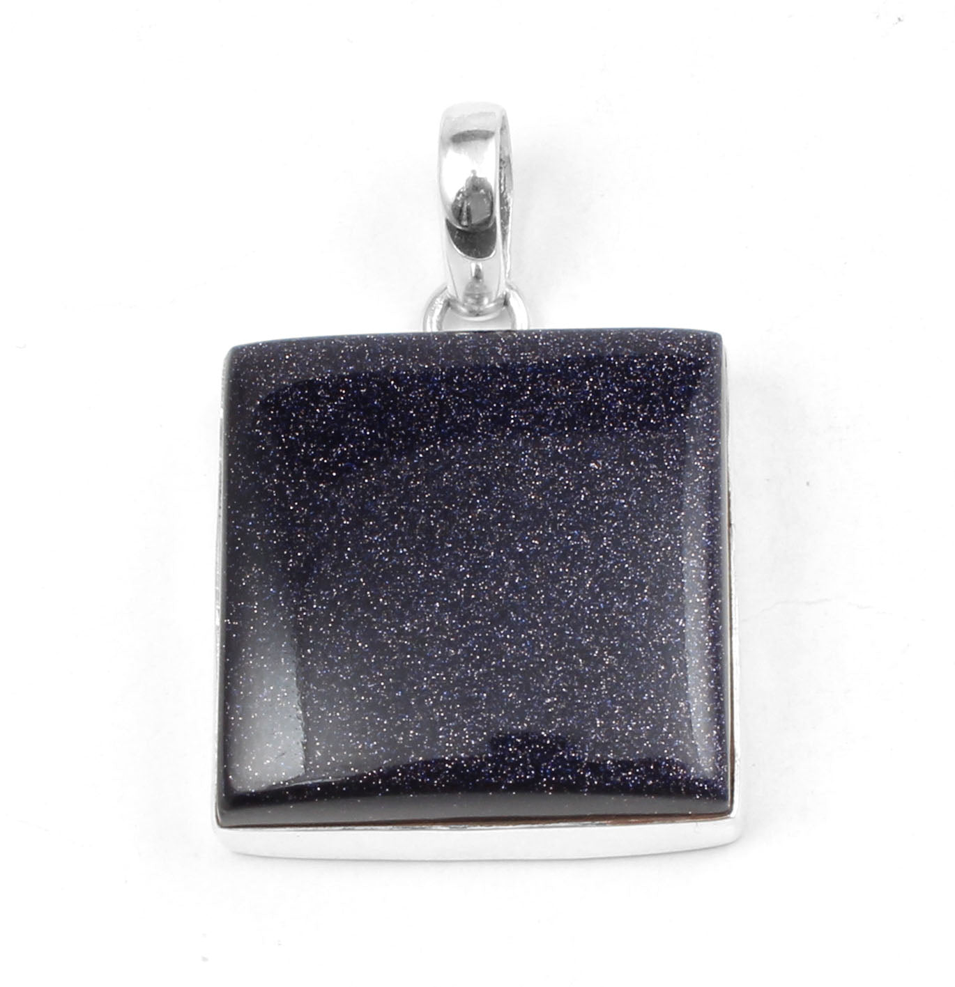 Blue Sandstone Pendant Handmade 925 Sterling Silver Sandstone Pendant Sparkling Blue Stone Pendant for Women