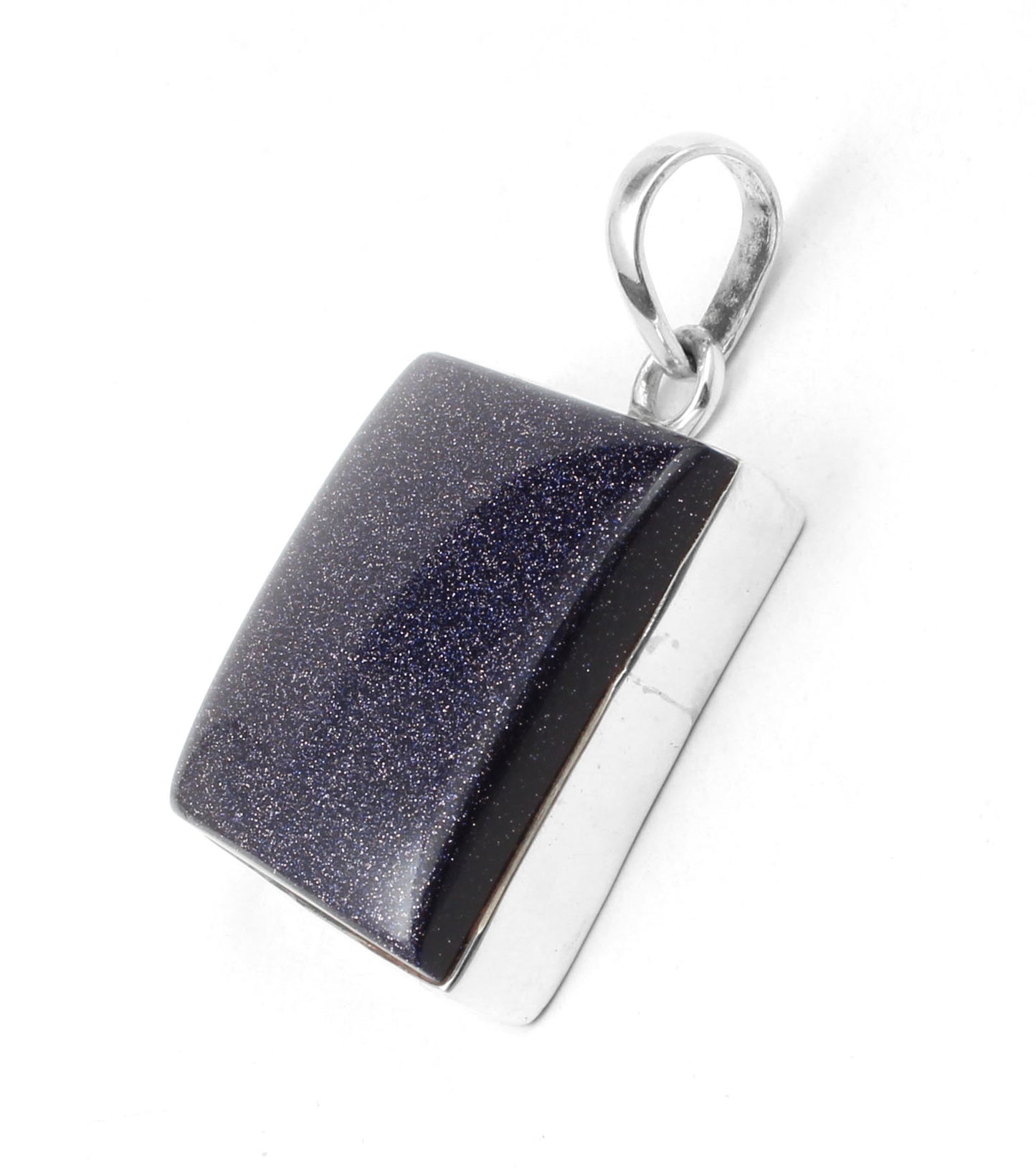 Blue Sandstone Pendant Handmade 925 Sterling Silver Sandstone Pendant Sparkling Blue Stone Pendant for Women