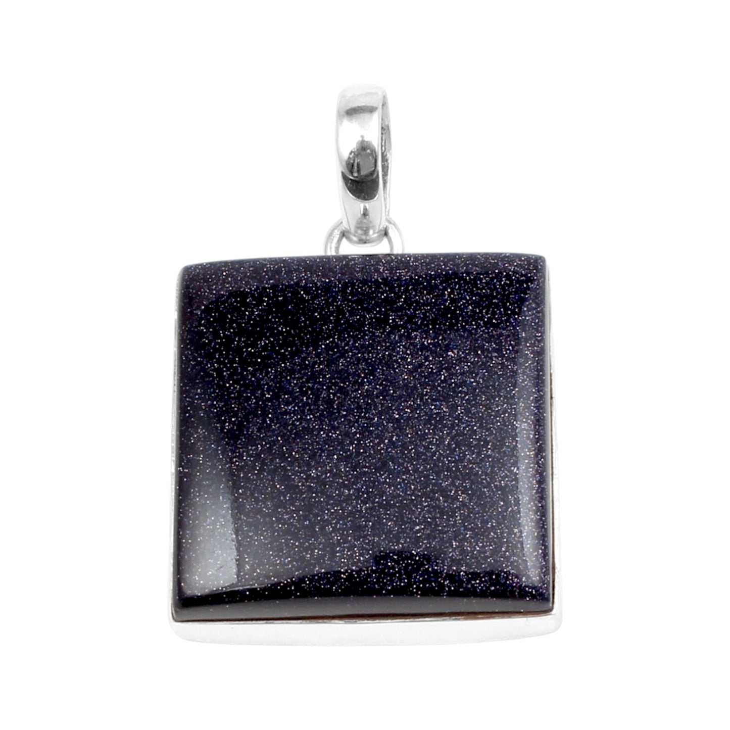 Blue Sandstone Pendant Handmade 925 Sterling Silver Sandstone Pendant Sparkling Blue Stone Pendant for Women