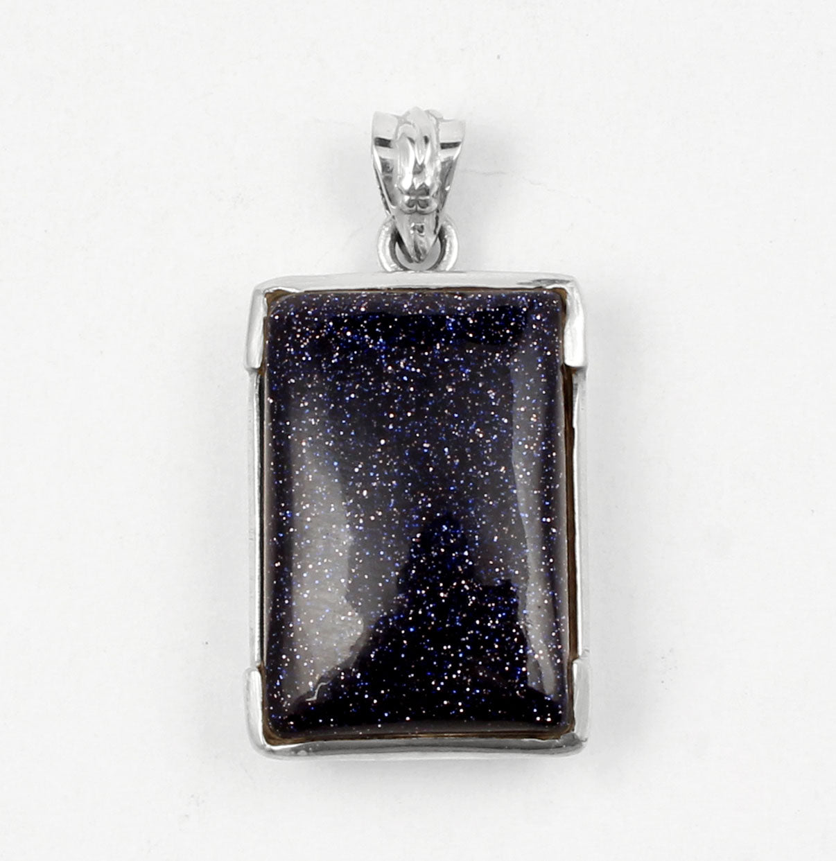 Blue Sandstone Pendant Handmade 925 Sterling Silver Sparkling Gemstone Pendant for Women