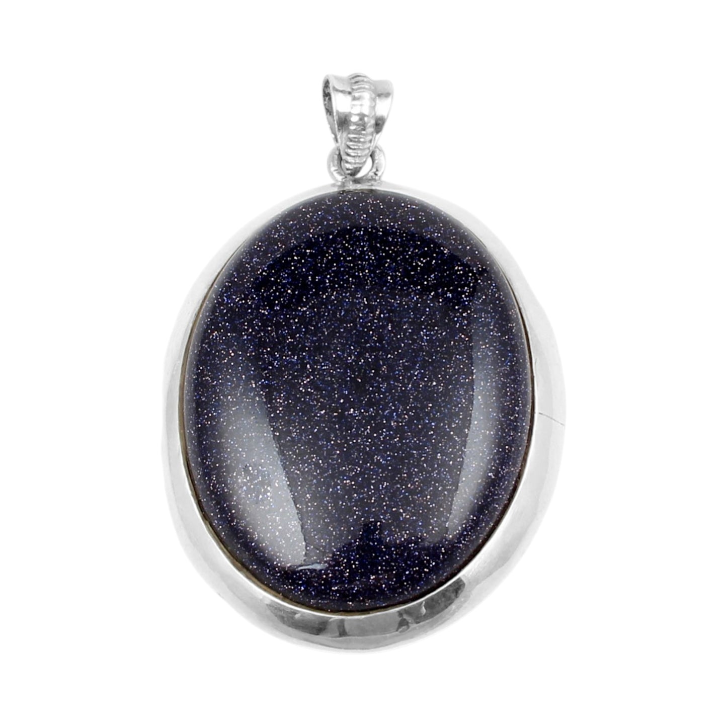 Blue Sandstone Pendant Handmade 925 Sterling Silver Sparkling Gemstone Pendant for Women