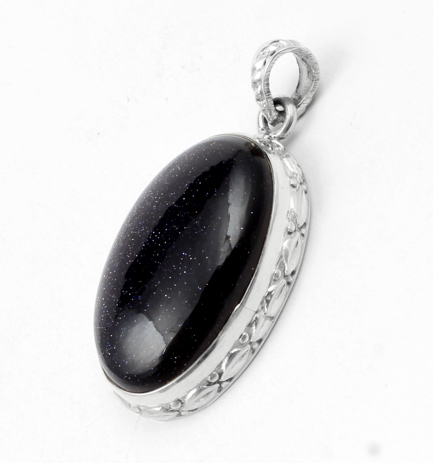 Sandstone Pendant Handmade 925 Sterling Silver Oval Sparkling Gemstone Pendant for Women