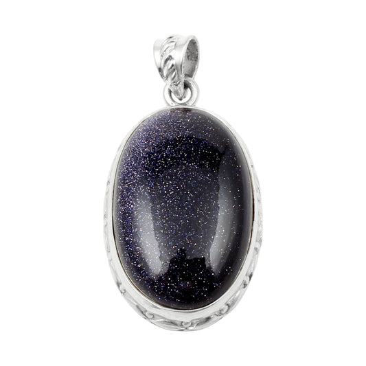 Sandstone Pendant Handmade 925 Sterling Silver Oval Sparkling Gemstone Pendant for Women