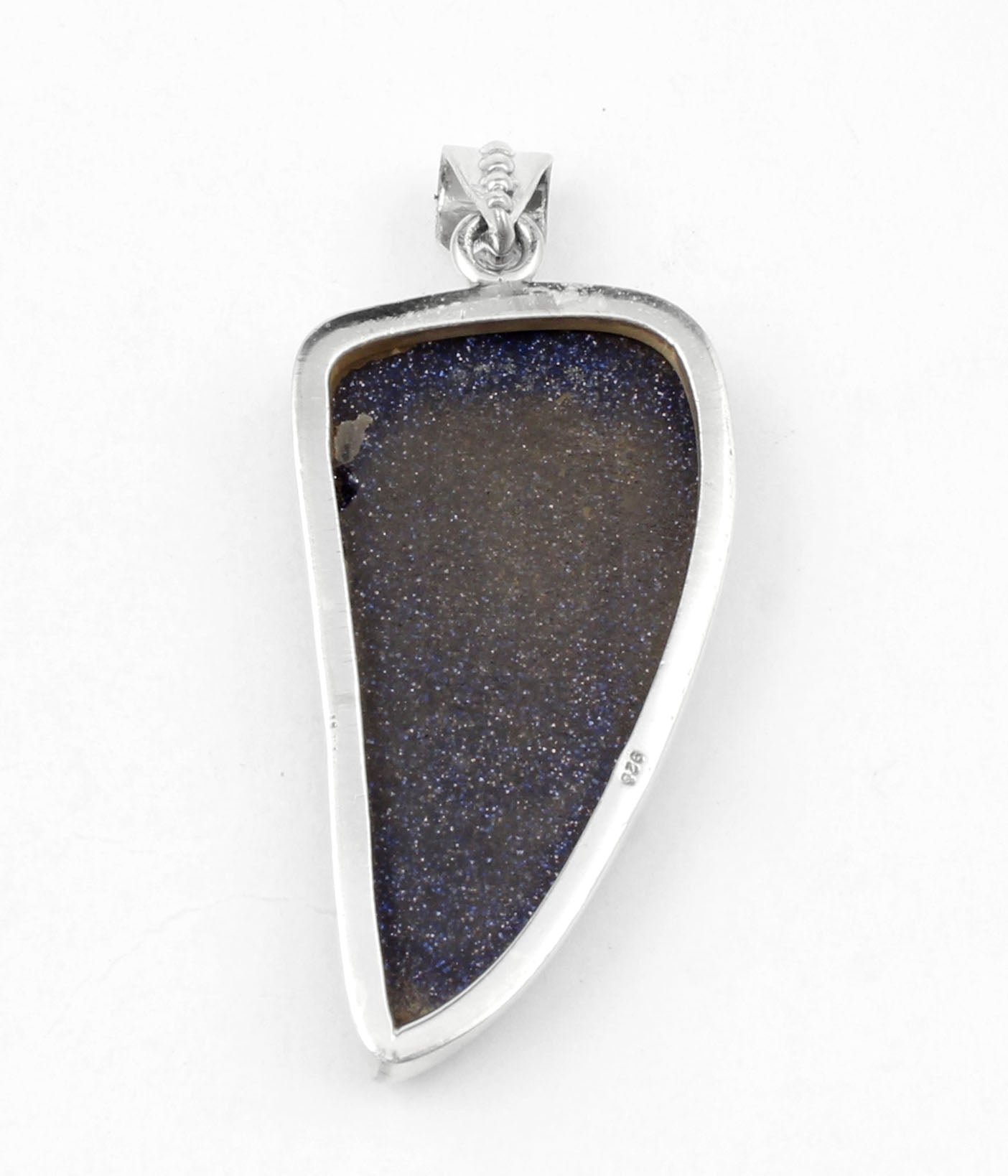 Sparkling Blue Sandstone Pendant Handmade 925 Sterling Silver Gemstone Pendant Gift For Her