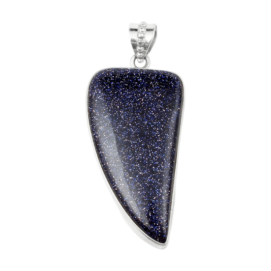 Sparkling Blue Sandstone Pendant Handmade 925 Sterling Silver Gemstone Pendant Gift For Her