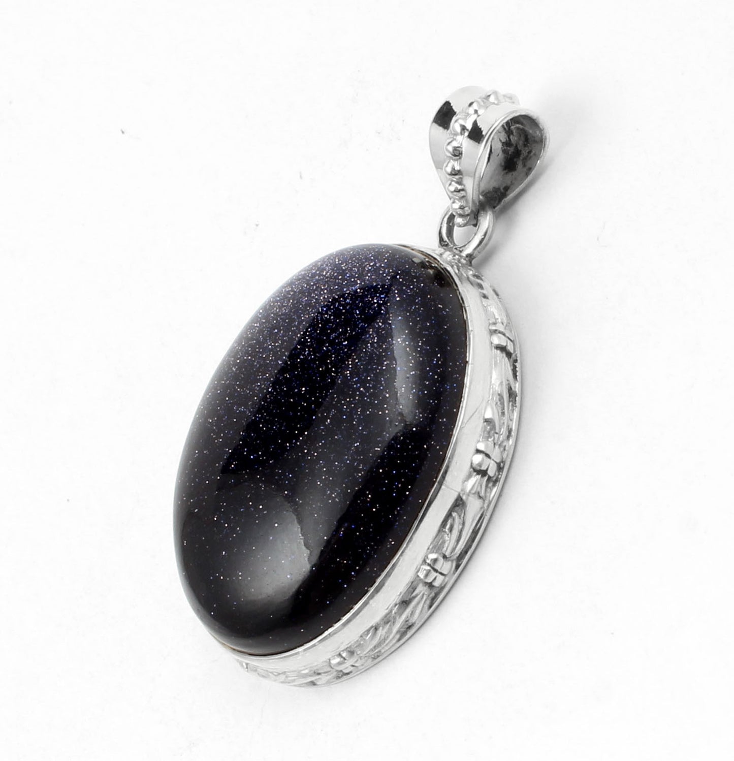 Sandstone Pendant Handmade 925 Sterling Silver Oval Sparkling Gemstone Boho Pendant