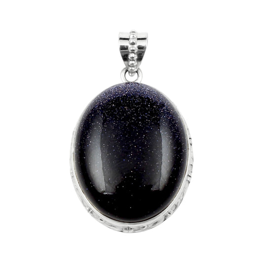 Sandstone Pendant Handmade 925 Sterling Silver Oval Sparkling Gemstone Boho Pendant
