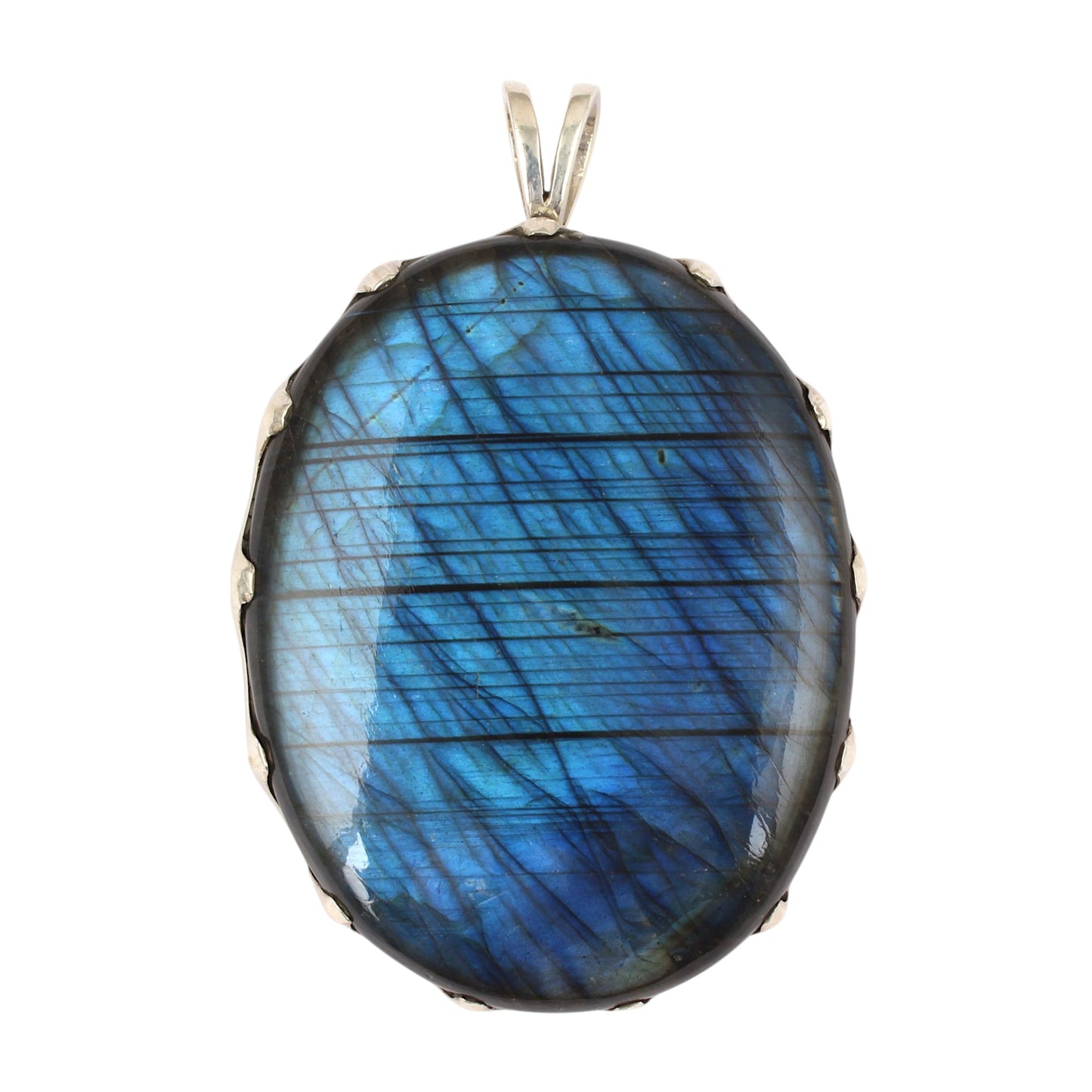 Stunning Blue Flashy Labradorite Gemstone Pendant Handmade 925 Sterling Silver Pendant Gift For Her