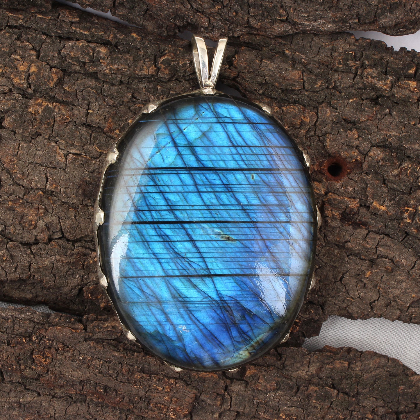 Stunning Blue Flashy Labradorite Gemstone Pendant Handmade 925 Sterling Silver Pendant Gift For Her