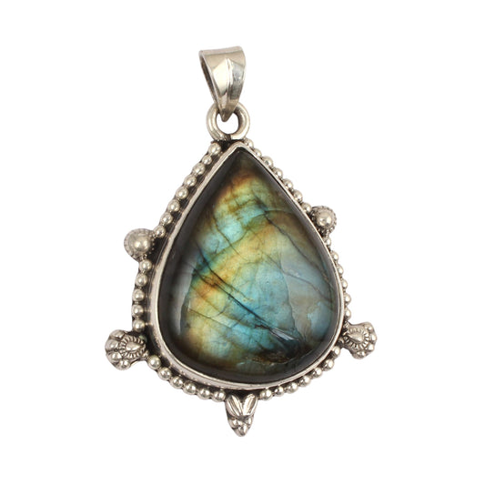 Labradorite Gemstone Pendant Handmade 925 Sterling Silver Jewelry Pendant Vintage Silver Jewelry For Gift