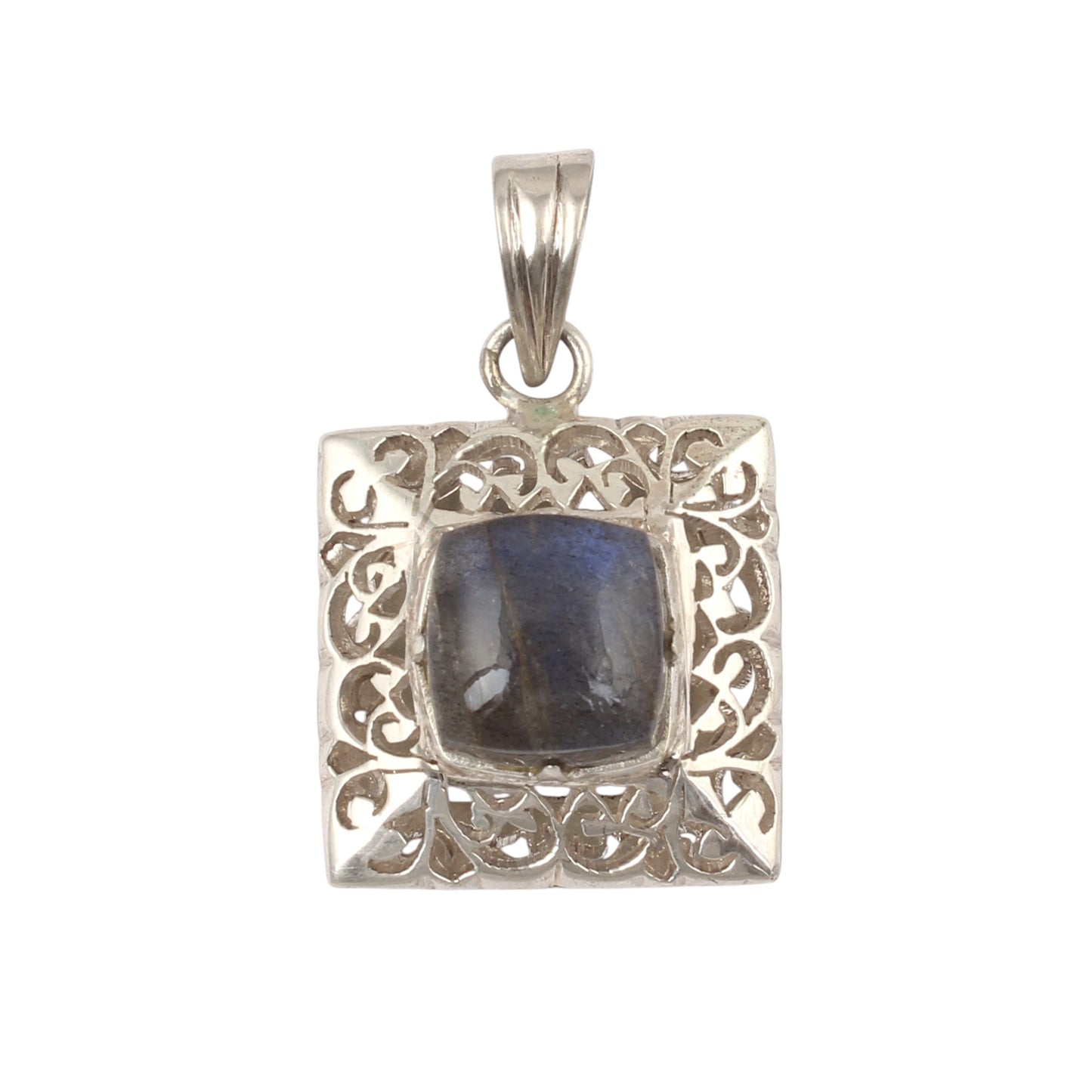 Vintage Blue Flashy Labradorite Gemstone Pendant Handmade Unique Artisan 925 Sterling Silver Pendant