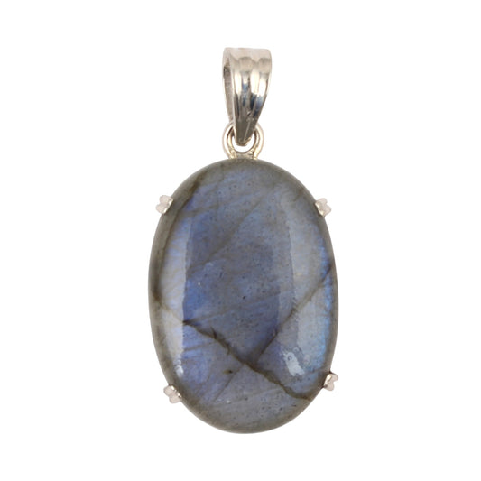 Natural Labradorite Gemstone Pendant Handmade Prong Setting 925 Sterling Silver Jewelry Pendant For Gift