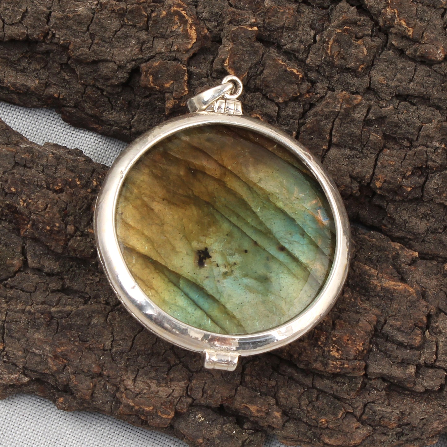 Flower of Life & Labradorite Pendant 925 Sterling Silver Openable Design Handmade Natural Gemstone Pendant