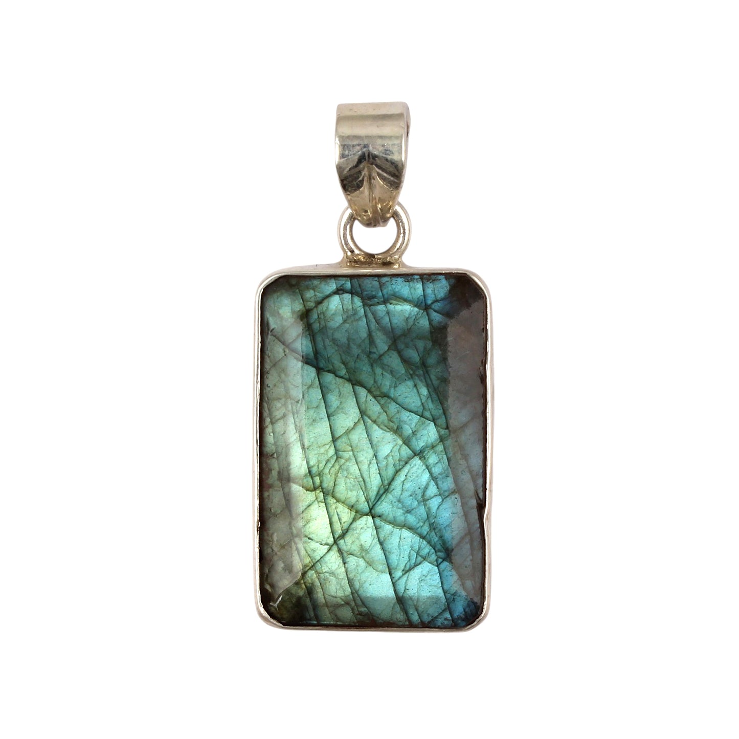 Faceted Labradorite Pendant Handmade 925 Sterling Silver Natural Gemstone Pendant Birthday Gift For Her