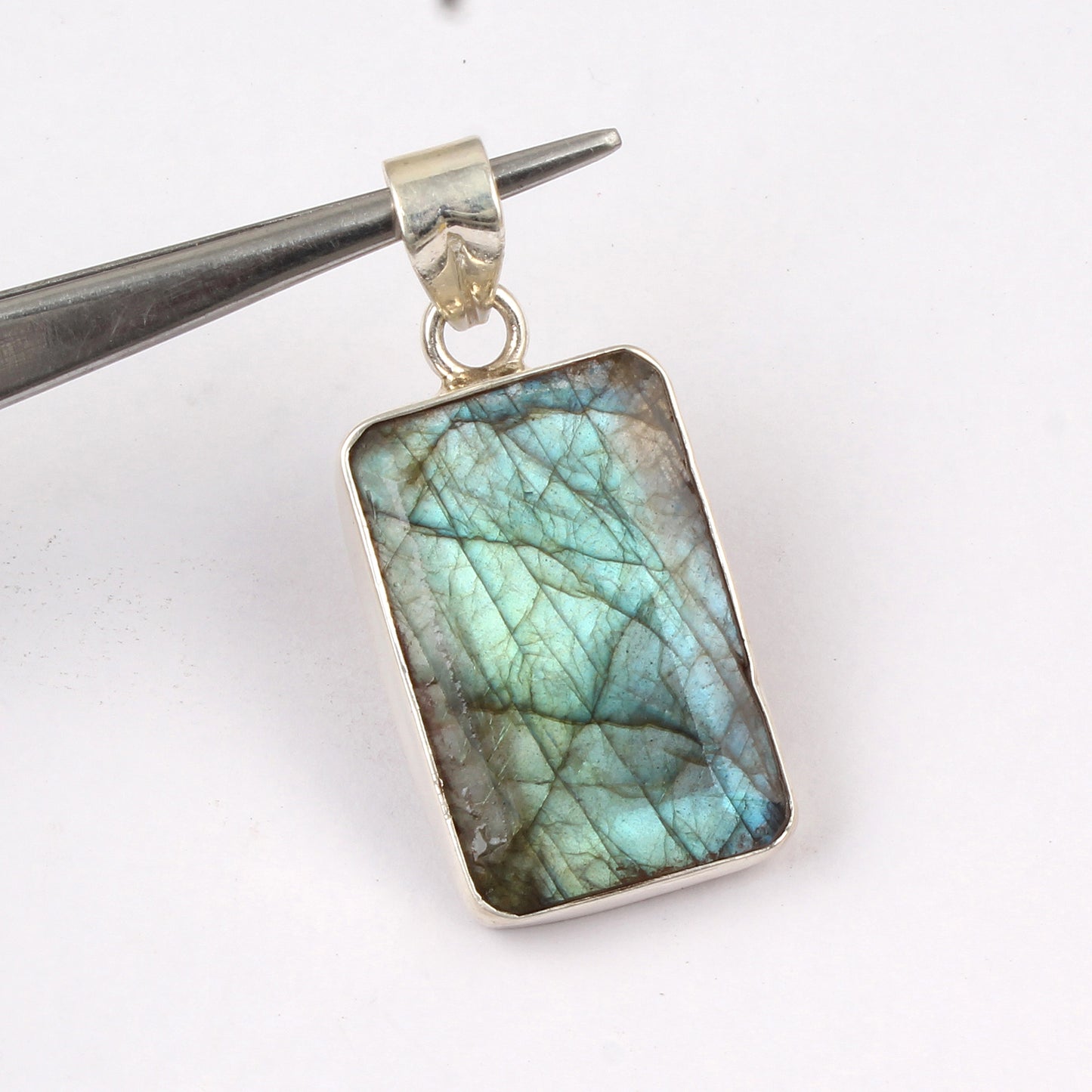 Faceted Labradorite Pendant Handmade 925 Sterling Silver Natural Gemstone Pendant Birthday Gift For Her