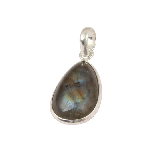 Natural Labradorite Pendant Handmade 925 Sterling Silver Bezel Setting Pear Shape Gemstone Pendant