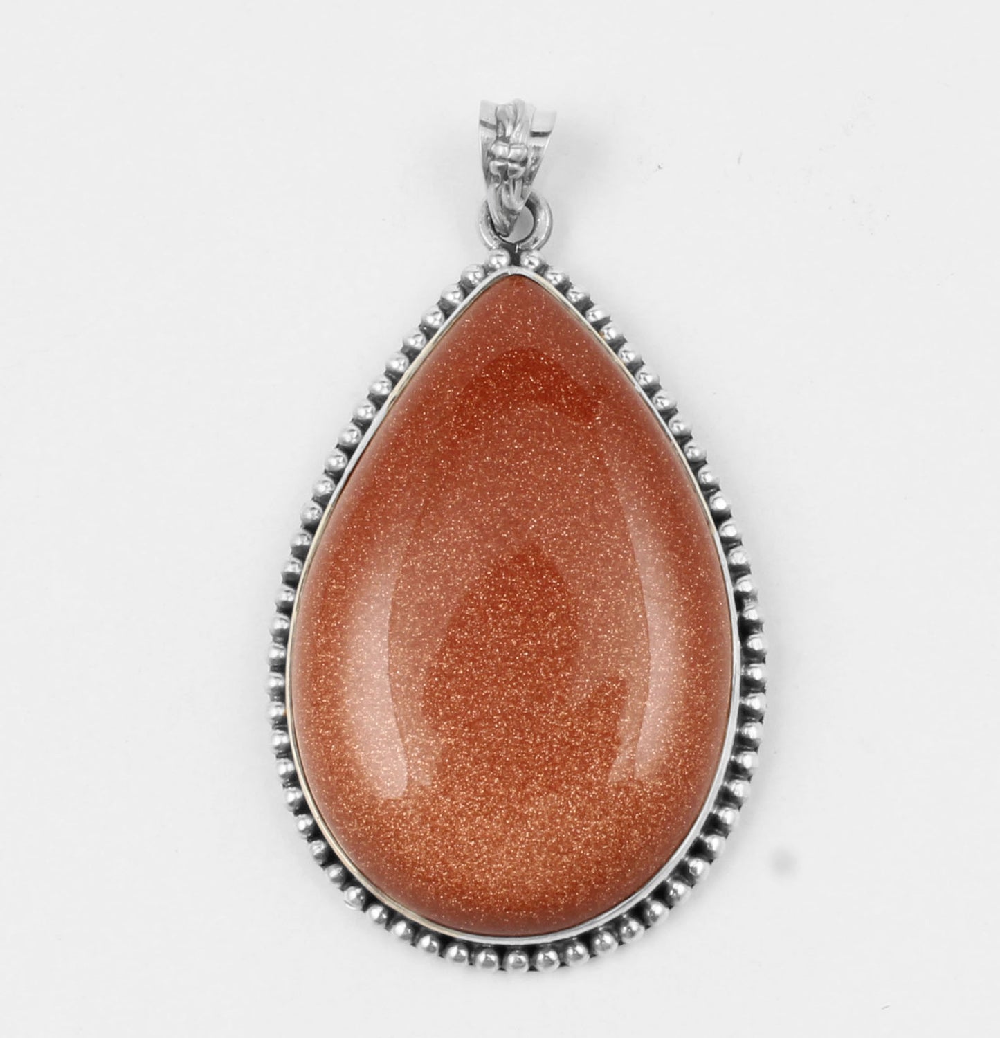 Sunstone Pendant 925 Sterling Silver Boho Pendant Sparkly Brown Stone Pendant Goldstone Jewelry for Women