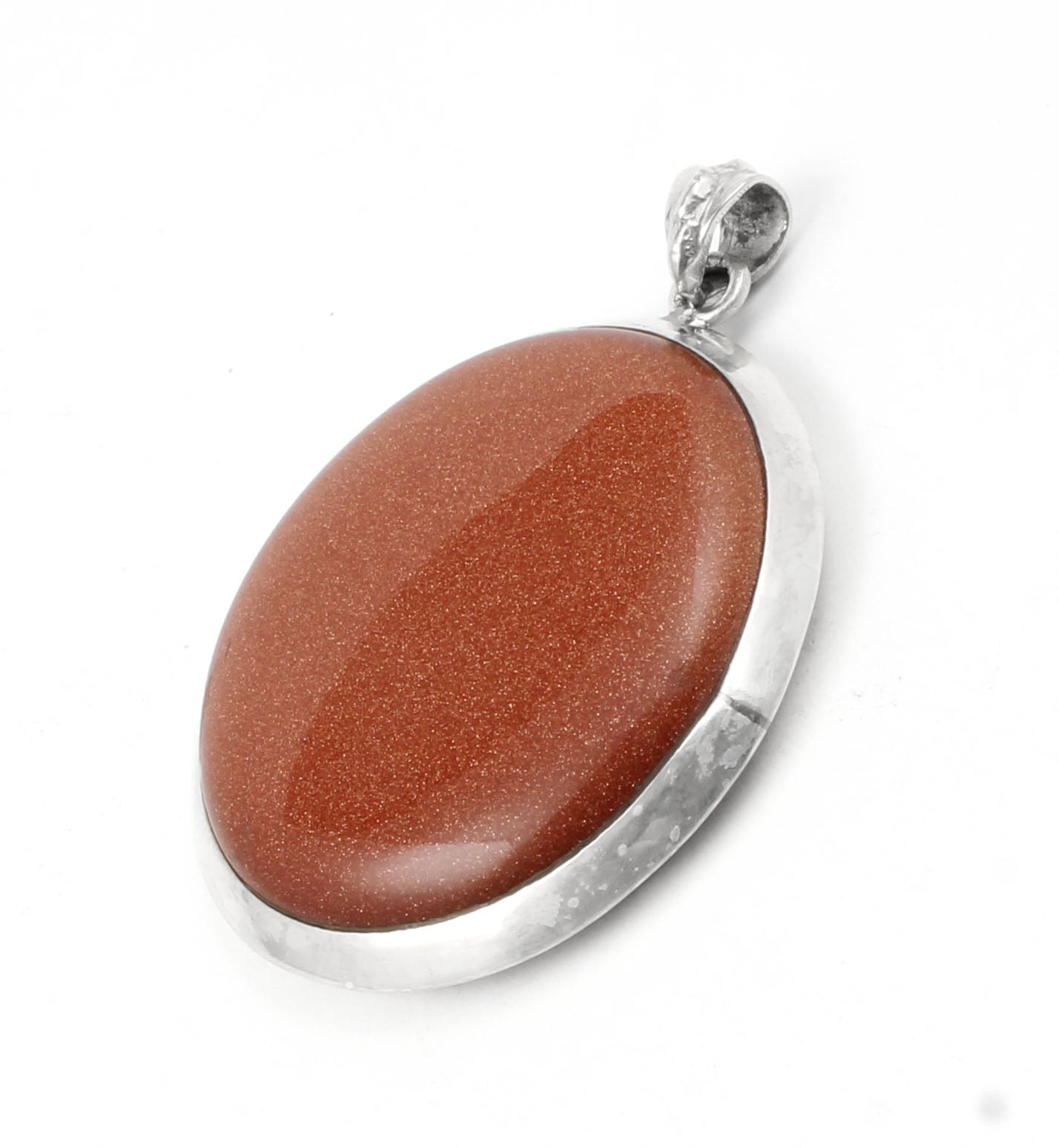 Sunstone Pendant 925 Sterling Silver Pendant Sparkly Brown Stone Pendant Goldstone Jewelry for Women