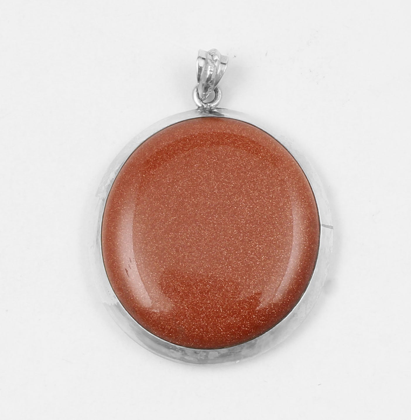 Sunstone Pendant 925 Sterling Silver Pendant Sparkly Brown Stone Pendant Goldstone Jewelry for Women