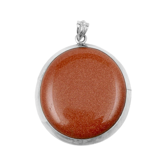 Sunstone Pendant 925 Sterling Silver Pendant Sparkly Brown Stone Pendant Goldstone Jewelry for Women