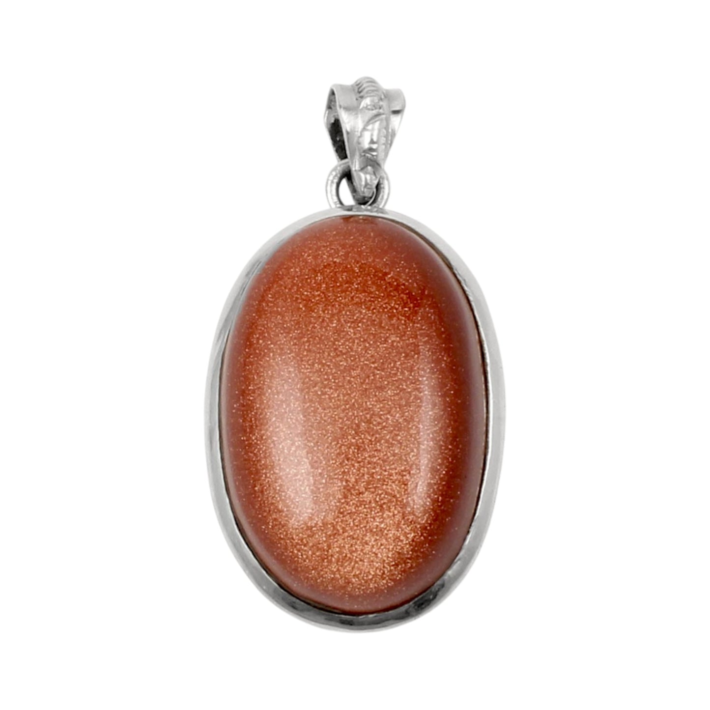 Sandstone Pendant 925 Sterling Silver Boho Pendant Sparkly Brown Stone Pendant Goldstone Jewelry for Women