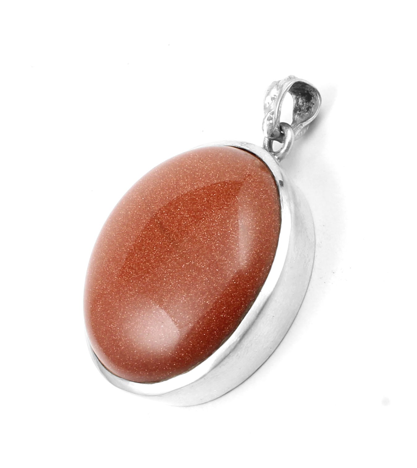 Sunstone Pendant Gift For Her Ethnic Handmade Round Gemstone Pendant 925 Sterling Silver Sandstone Jewelry