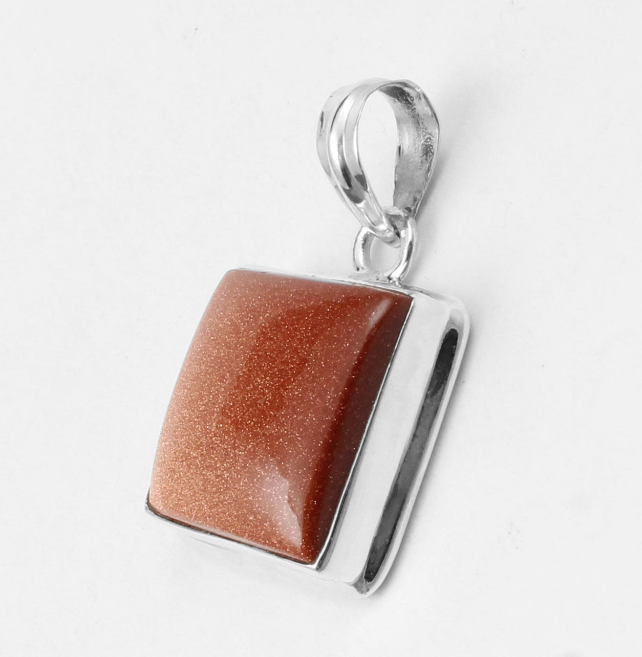 Sunstone Pendant Handmade 925 Sterling Silver Boho Pendant Sparkly Goldstone Jewelry for Women