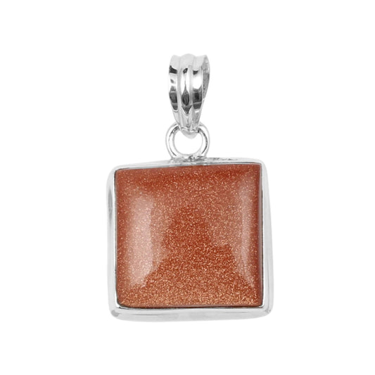 Sunstone Pendant Handmade 925 Sterling Silver Boho Pendant Sparkly Goldstone Jewelry for Women