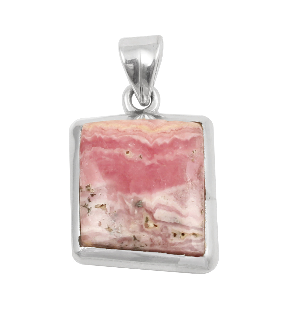 Natural Pink Rhodochrosite Pendant Handmade Gemstone 925 Sterling Silver Pendant Jewelry Gift For Her