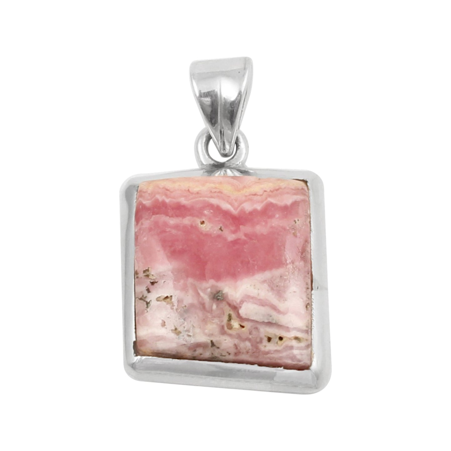 Natural Pink Rhodochrosite Pendant Handmade Gemstone 925 Sterling Silver Pendant Jewelry Gift For Her