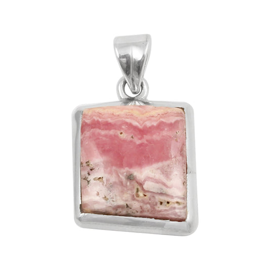 Natural Pink Rhodochrosite Pendant Handmade Gemstone 925 Sterling Silver Pendant Jewelry Gift For Her