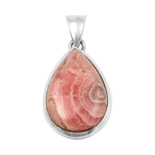 Natural Rhodochrosite Pendant Handmade Pear Shape Gemstone 925 Sterling Silver Pendant Jewelry