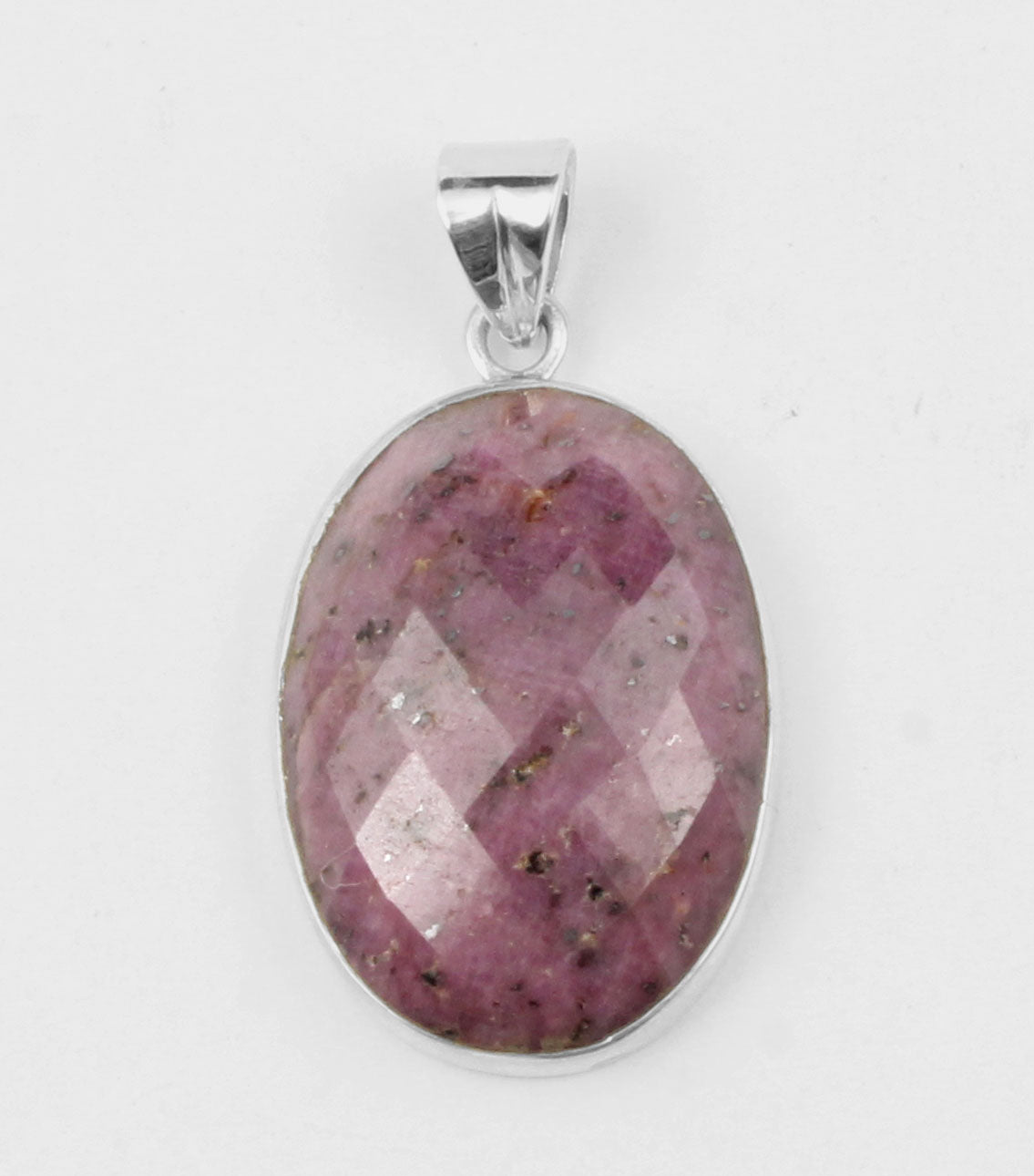 Checker Cut Ruby Gemstone Pendant 925 Sterling Silver Pendant Handmade Statement Pendant