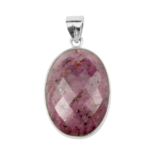Checker Cut Ruby Gemstone Pendant 925 Sterling Silver Pendant Handmade Statement Pendant