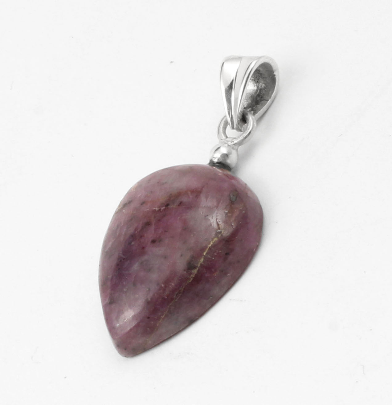 Ruby Gemstone Pendant 925 Sterling Silver Top Drilled Gemstone Pendant Handmade Healing Crystal Pendant