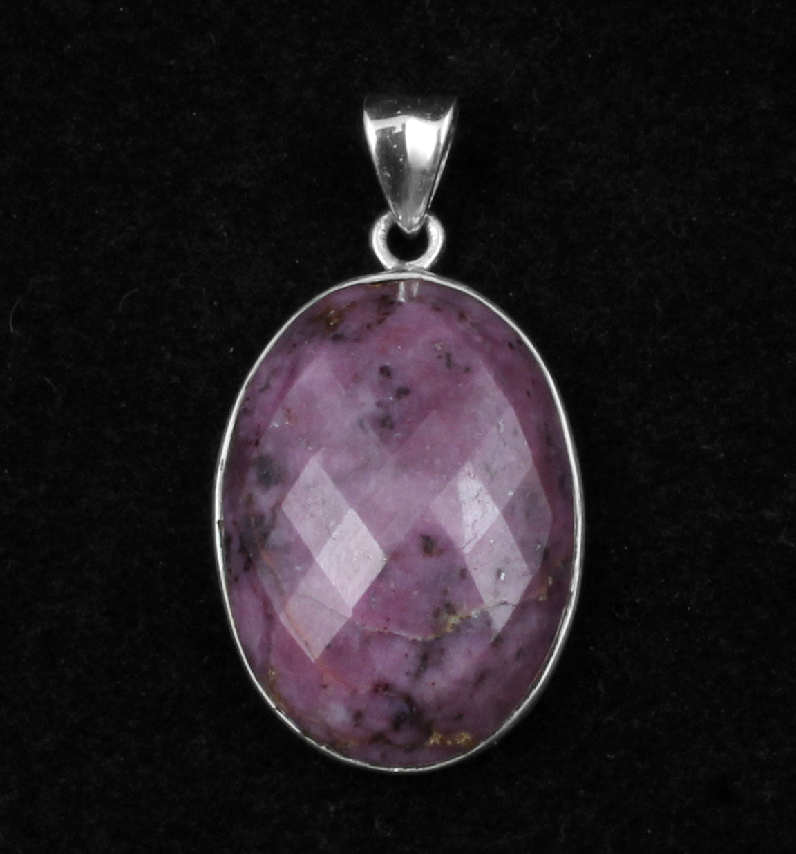 Checker Cut Oval Pink Ruby Gemstone Pendant 925 Sterling Silver Pendant Handmade Healing Stone Pendant