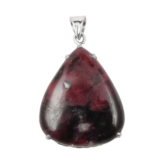 Rhodonite Gemstone Pendant in 925 Sterling Silver Handmade Prong Setting Pendant Vintage Jewelry