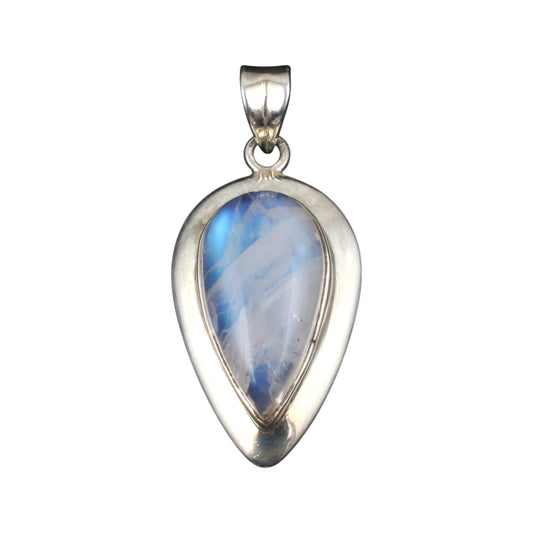 Rainbow Moonstone Pendant Handmade 925 Sterling Silver Teardrop Natural Gemstone Pendant