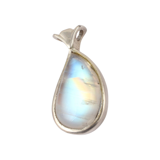 Blue Flashy Rainbow Moonstone Pendant Handmade 925 Sterling Silver Natural Gemstone Pendant